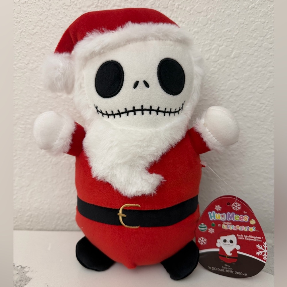 Squishmallows HugMees Nightmare Before Christmas Santa Jack Skellington 10”